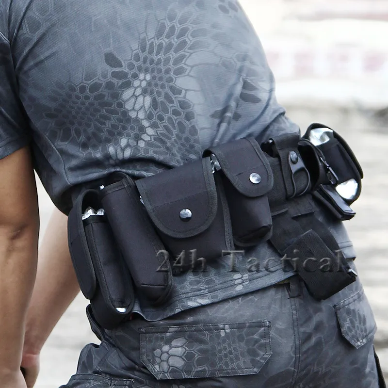 10 In Pistol Gun Holster Magazine Radio Pouch Baton Holder Keychain Flashlight Bag Handcuff Pouch With Tactical Combact Belt
