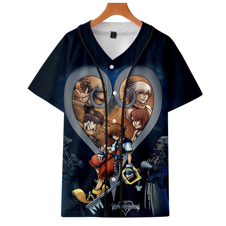 Лидер продаж нижняя рубашка kingdom hearts осенняя бейсбольная с коротким рукавом