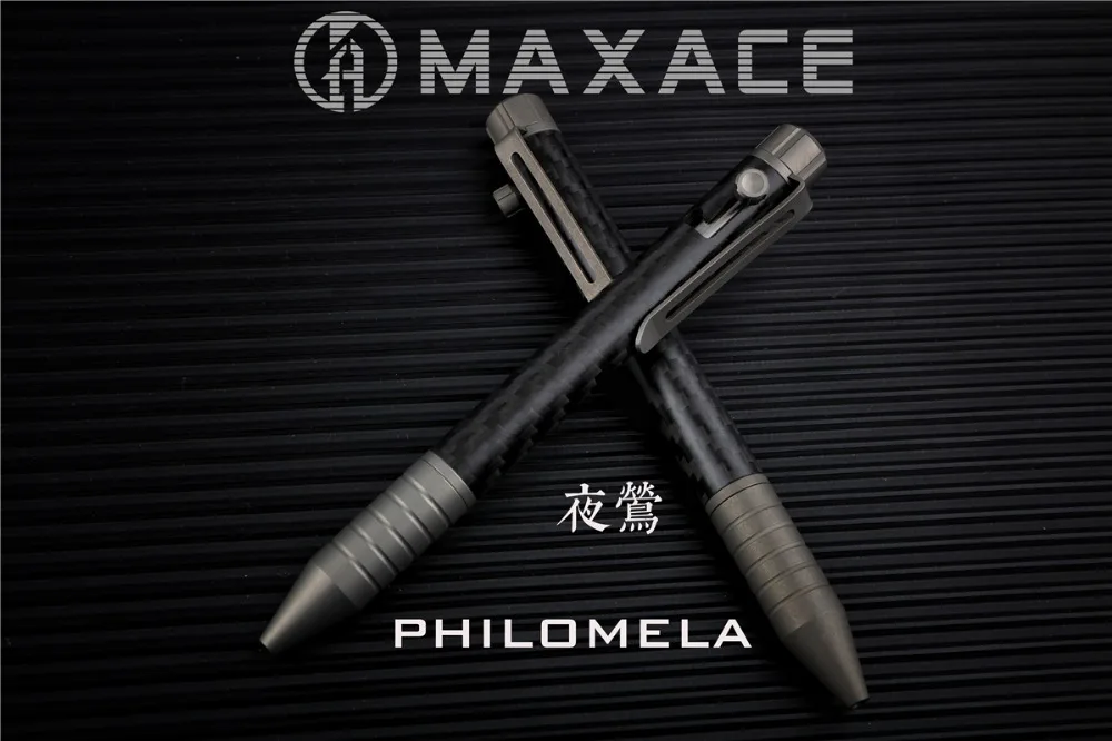 Maxace титан/углеродное волокно тактическая ручка Philomela