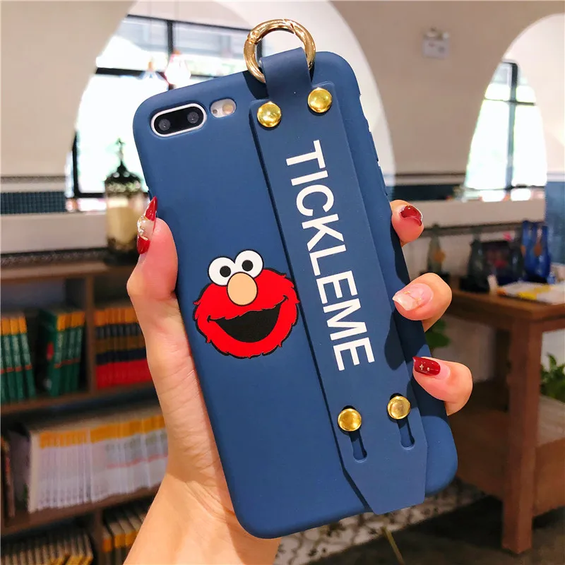 Милые Панели телефона с рисунком для iPhone 7 8 6 S Plus силиконовые Улица Сезам ТПУ