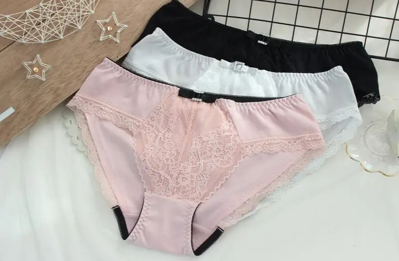 Настоящая фотография M L XL Лолита кавайные принцы сексуальные трусики из хлопка с кружевами нижнее белье стринги Нижнее белье WP503