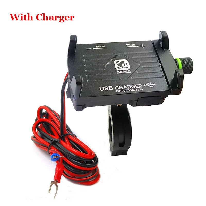 Charging - Black ARVIN мотоциклетный алюминиевый держатель для телефона с USB зарядным устройством, мото руль, зарядный кронштейн, подставка для 3-6,2 дюймов, крепление для мобильного телефона - Цвет: Charging - Black