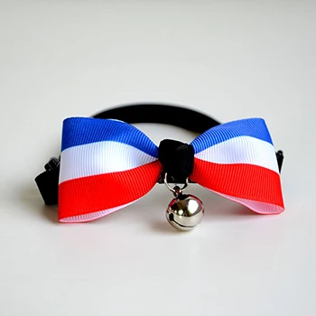 Red and white blue Lacontrie разноцветный милый галстук-бабочка для кошек, собак, галстук-бабочка воротник, товары для домашних животных, колокольчик, Ошейник 1 шт - Цвет: Red and white blue
