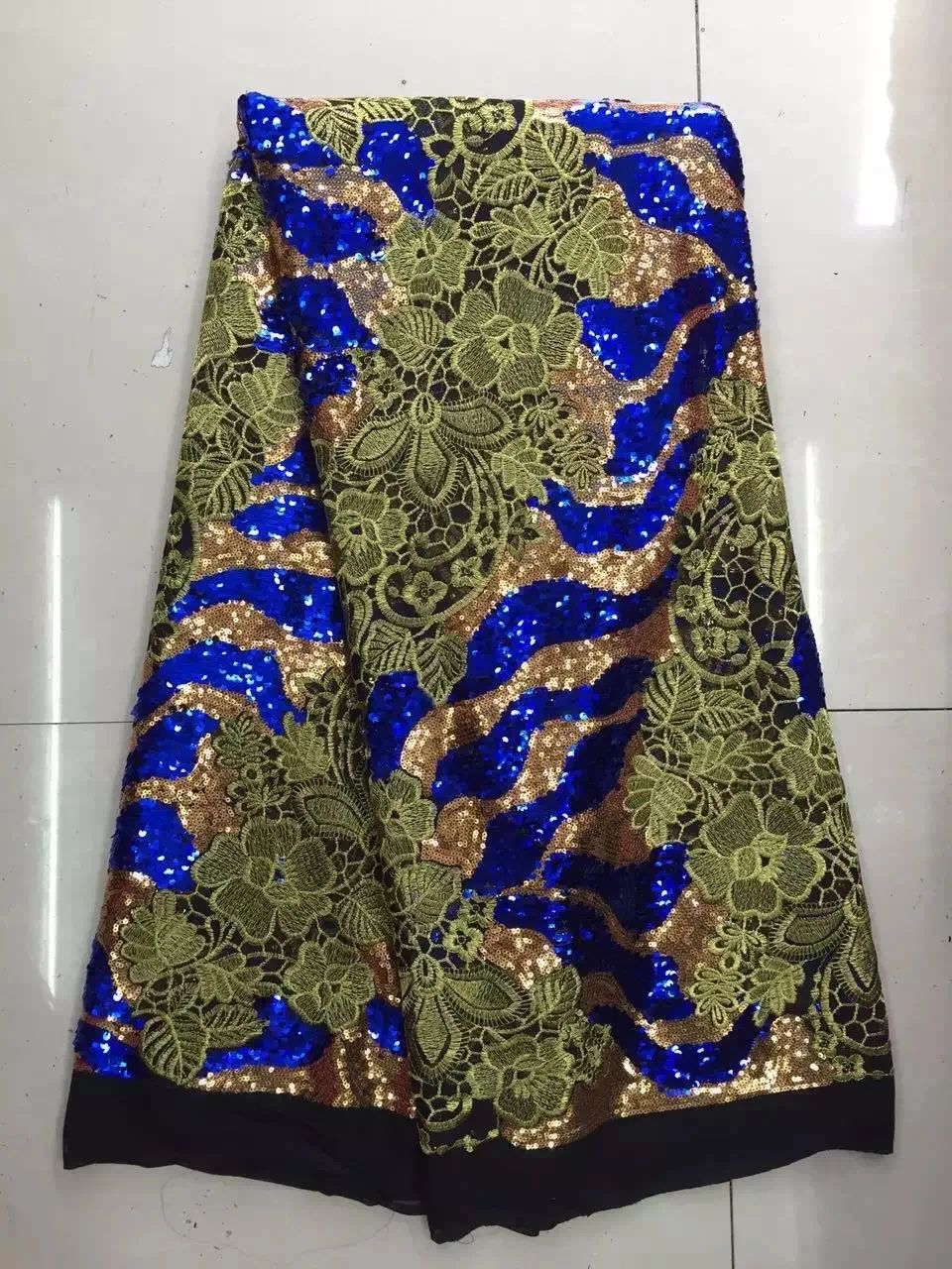 

African Lace Fabric 2017 High Quality African French Tulle Lace Fabric Fashion Sequin Fabric For Nigerian Wedding Dress K-L9002