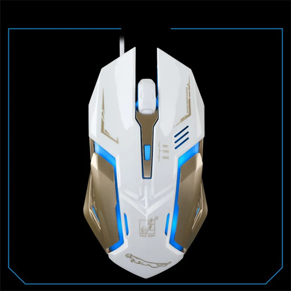 Проводная мышь Тихая игровая проводная USB с разноцветной лампой геймерская