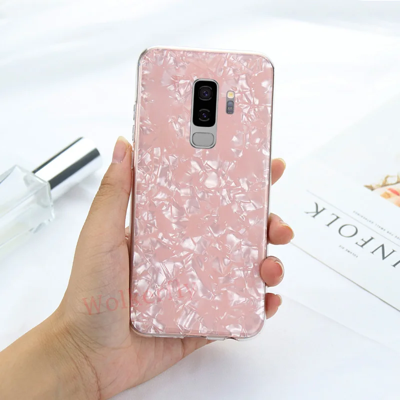 Pink Ярких цветов, розовое, белое, с сияющими блестками чехол для телефона для samsung Galaxy S7 край S8 S9 S10 плюс S10E Note 9 8 J5 J7 M20 M10 A10 чехол - Цвет: Pink