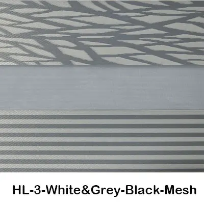 HL-3 White Grey EWAY CASA уникальные черные прозрачные рулонные шторы жаккардовые случайные полосы Зебра тени жалюзи венецианские Estores No. ZB_HL Новинка - Color: HL-3 White Grey