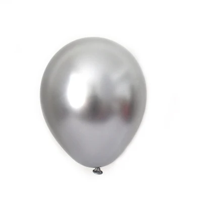 silver 100/200 шт 10 дюймов шары из латекса цвета металлик толстые жемчужные металлические хромированные цвета сплава фотографии свадебные украшения воздушный шар - Цвет: silver