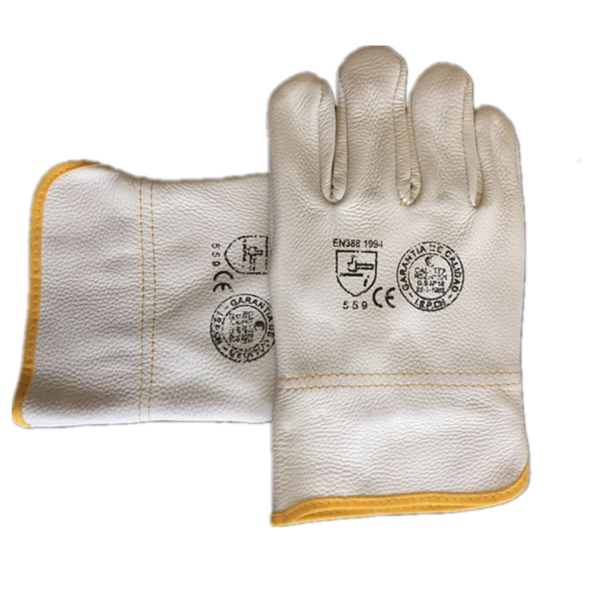 1 Pair Working Gloves Cowhide Leather Insulation Welder Welding Gloves Safety Protective Garden Sports Wear-resisting Gloves NEW