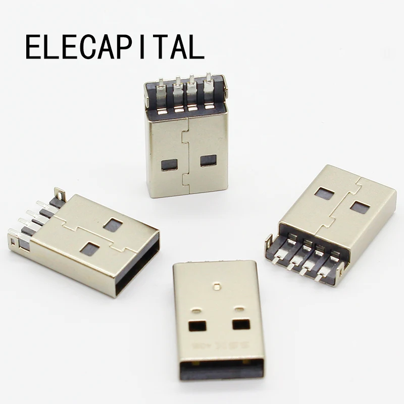 10 шт./лот USB 2 0 4Pin Тип штекер SMT разъем Черный G49 для передачи данных зарядки