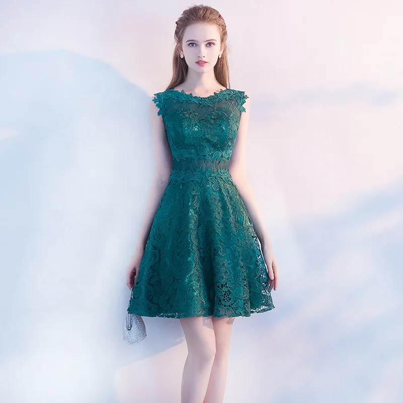 Сексуальные кружевные вечерние платья для женщин 2019 летние темно зеленого цвета