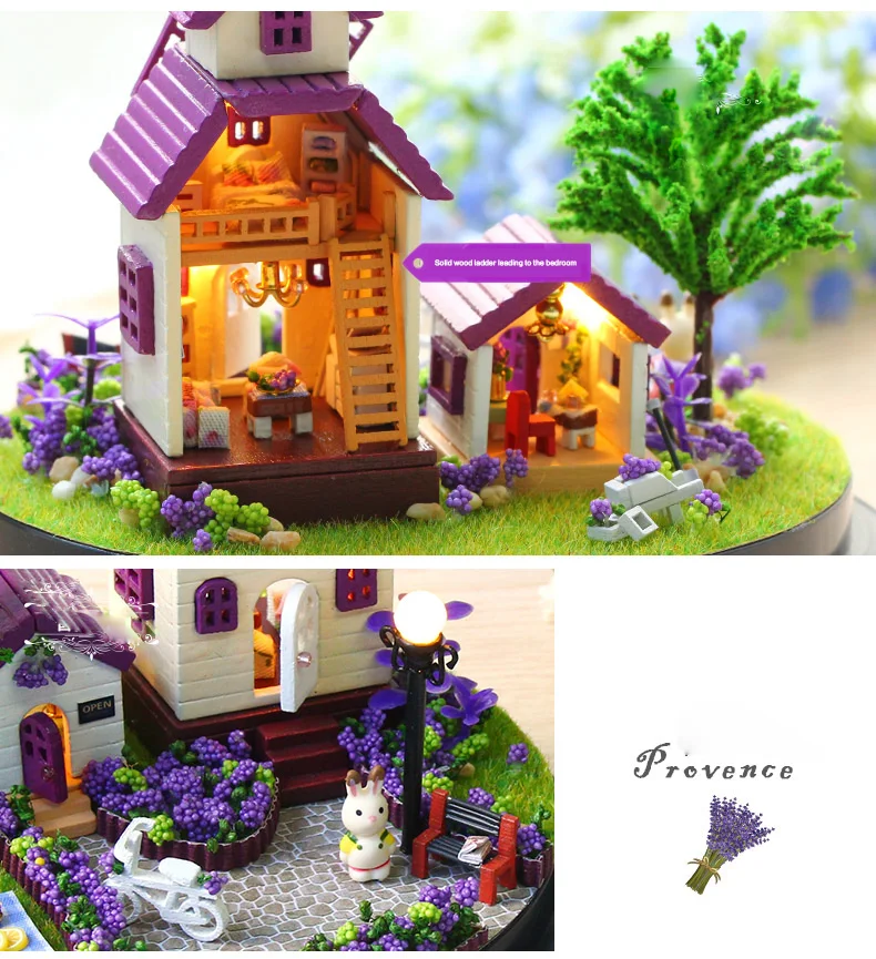 Cutebee DIY миниатюрный дом с мебели светодиодный чехол для пыли с музыкальным покрытием модель строительные блоки игрушки для детей Casa De Boneca B018
