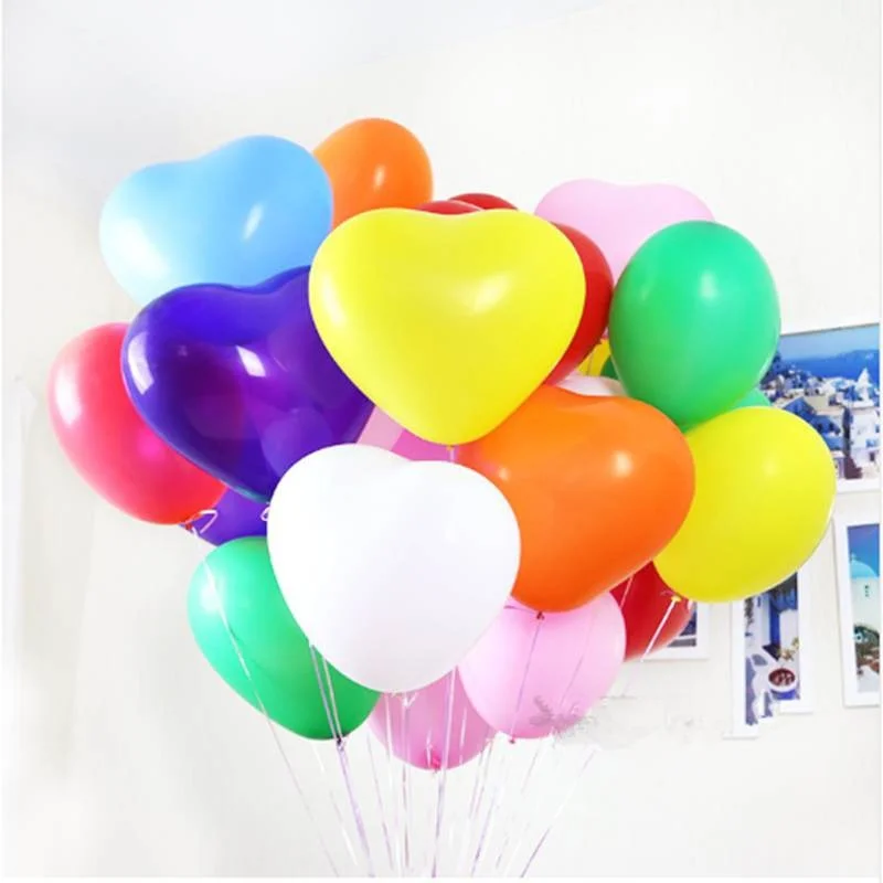 20pcs10inch красных шаров сердце розовый белый фиолетовый латекс баллон Свадебные