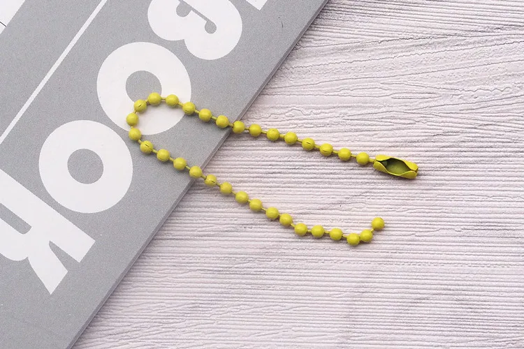 yellow 30 шт./лот 2,4 мм Красочные Круглый ожерелья из бусинок 12 см Длина Dog Tag оптом цепи с разъемом для DIY Цепочки и ожерелья ювелирные изделия выводы - Цвет: yellow