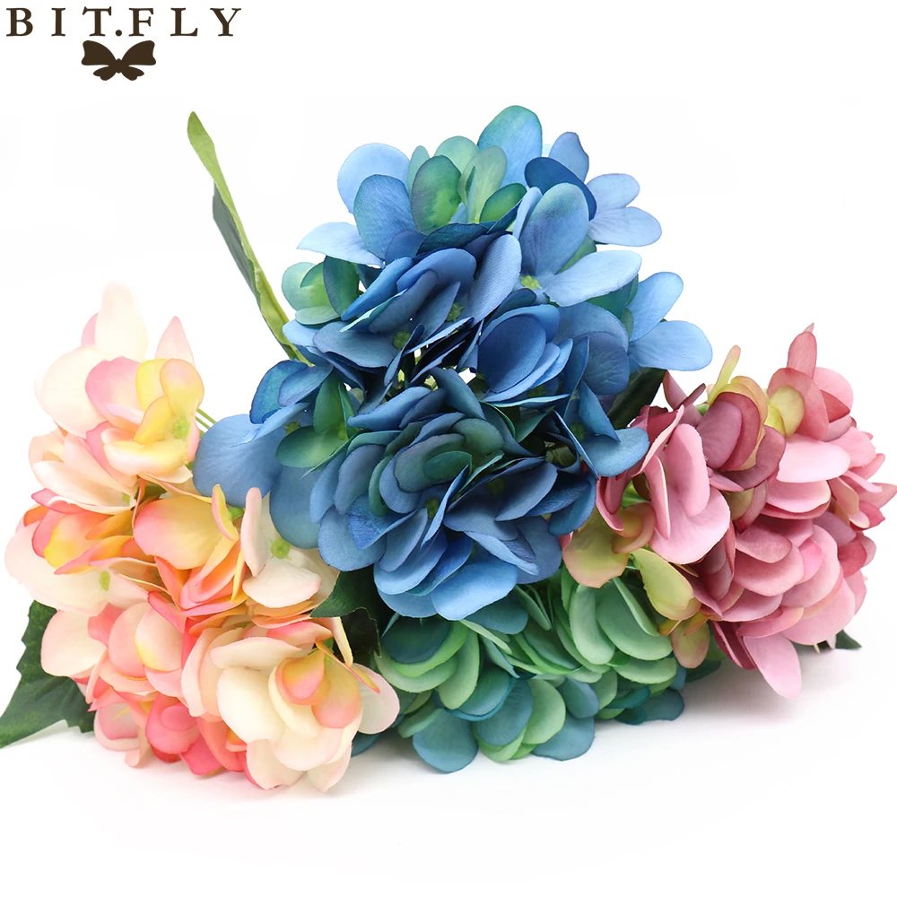 Искусственный цветок гортензии Декоративный букет из DIY для свадебной вечеринки