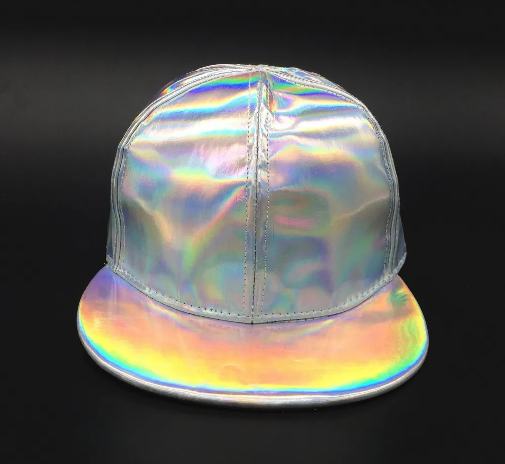 Унисекс серебряная Лазерная бейсбольная кепка Женская Мужская хип хоп