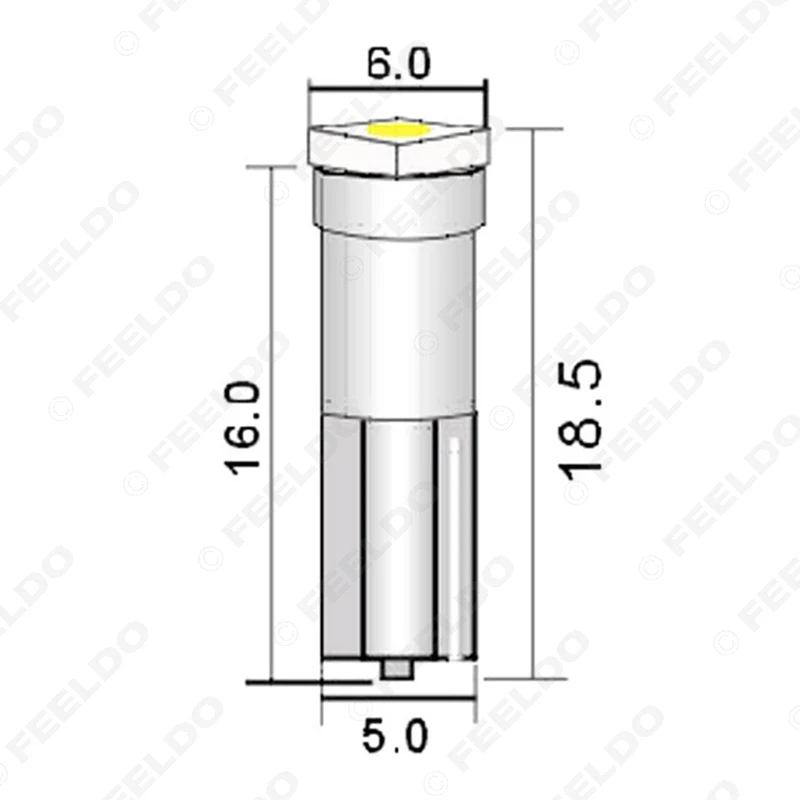 FEELDO 100 шт. 12В T5 5050 1SMD 1LED Автомобильная боковая лампа с клиновидным цоколем