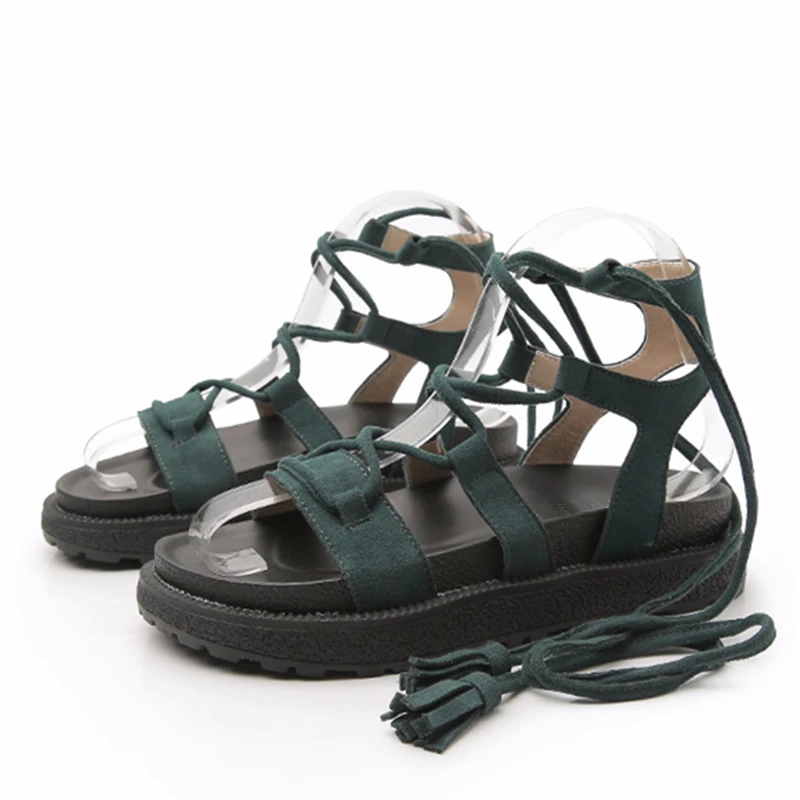 Abramenko/римская обувь с пряжкой на ремешке Женские сандалии сексуальный Гладиатор