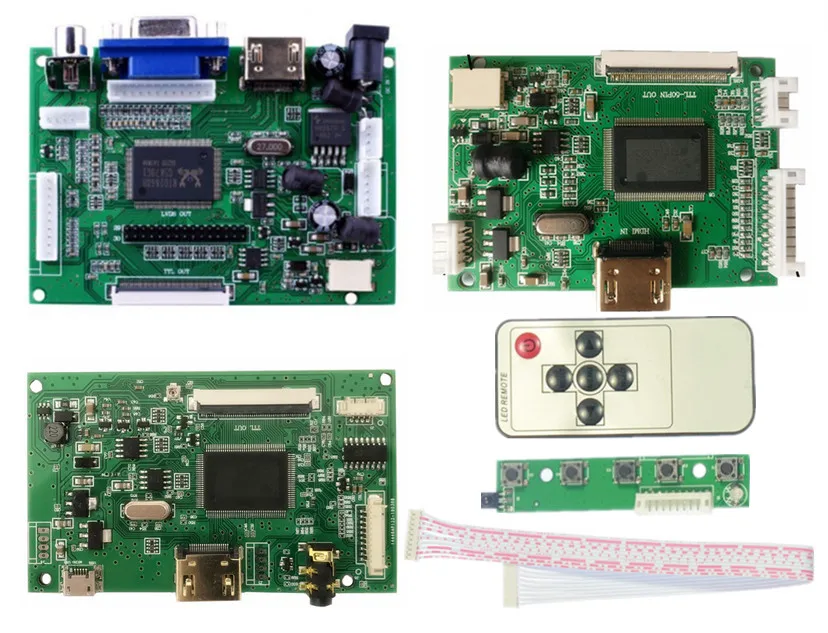 LCD TTL LVDS Controller Board HDMI VGA 2AV 50 PIN for AT090TN10 TN12 20000938-30 Support Automatically Raspberry Pi Driver | Компьютеры и