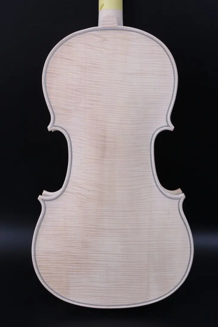 3129 4/4 незавершенная скрипка, полный размер, белая скрипка, тигр, пламя, клен, ель, дерево, ручная работа, цельное дерево - Color: 3129