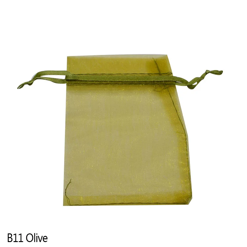 B11 Olive 20 шт. 7x9 9x12 15x20 см сумки из органзы однотонные Свадебные ювелирные изделия Упаковка Сумки на день рождения Аксессуары для вечеринки подарок сумки декор - Цвет: B11 Olive