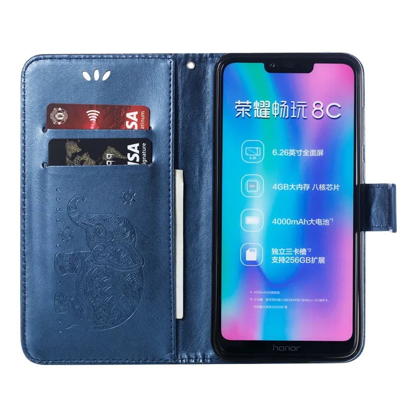 Кожаные чехлы для Huawei Y7 2019 чехол Y 7 Prime Pro кошелек с 3D слоником|Чехлы-книжки| |