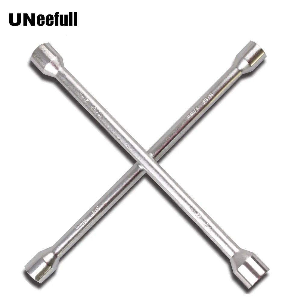 

UNeefull Heavy Duty Universal Lug Wrench, 4-Way Cross Wrench for Socket Tyre Change Universal Torque Socket Wrench Auto Repair