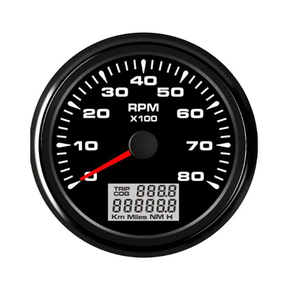 Black 8000RPM 85 мм Цифровой Автомобильный лодочный Тахометр 3000/8000 об/мин тахометр Калибр 7 цветов подсветка с ЖК-часометром для Passat B6 Audi A3 - Цвет: Black 8000RPM