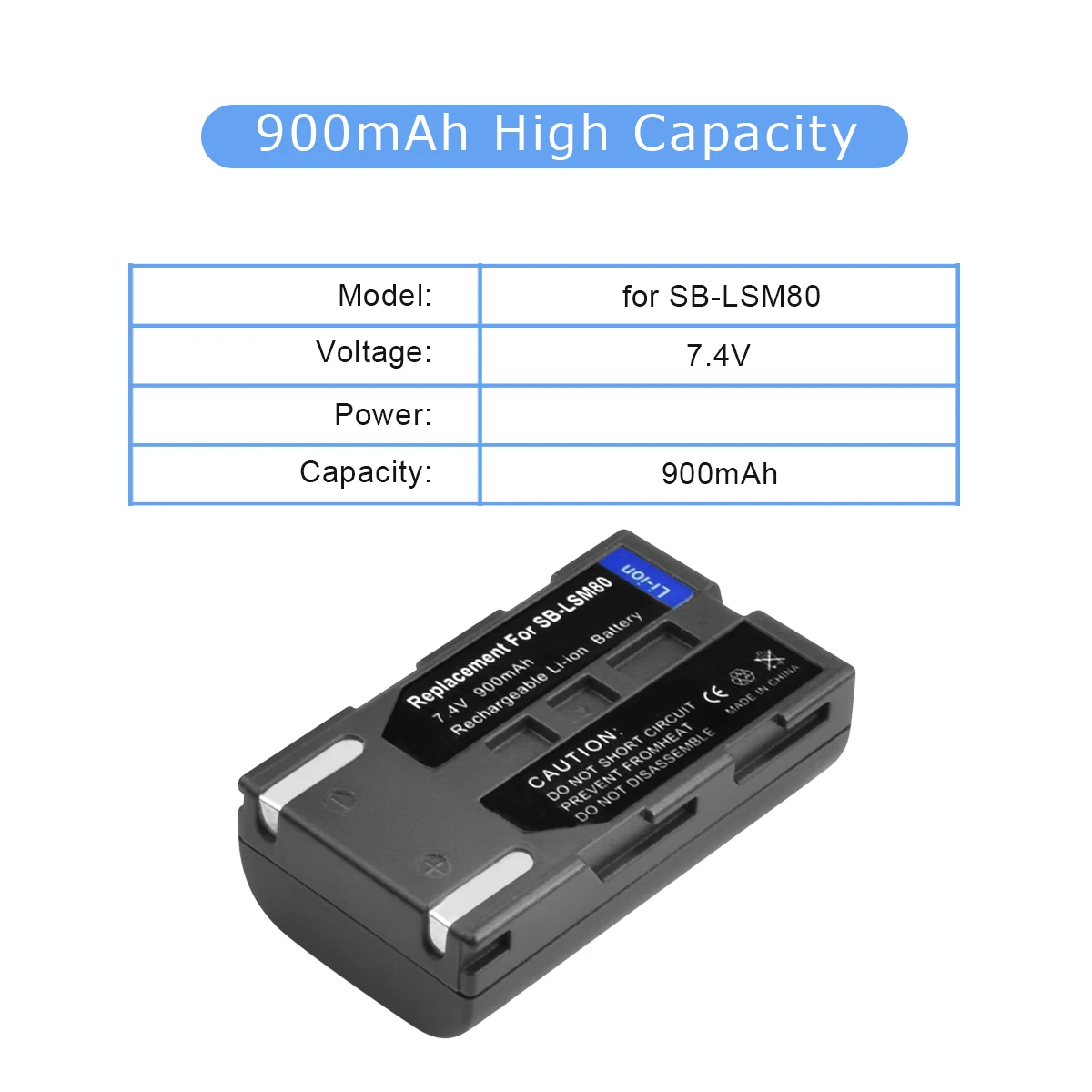 2 пакеты SB-LSM80 литий-ионный Батарея 7 4 V 900 mAh + 1 Порты и разъёмы Зарядное устройство