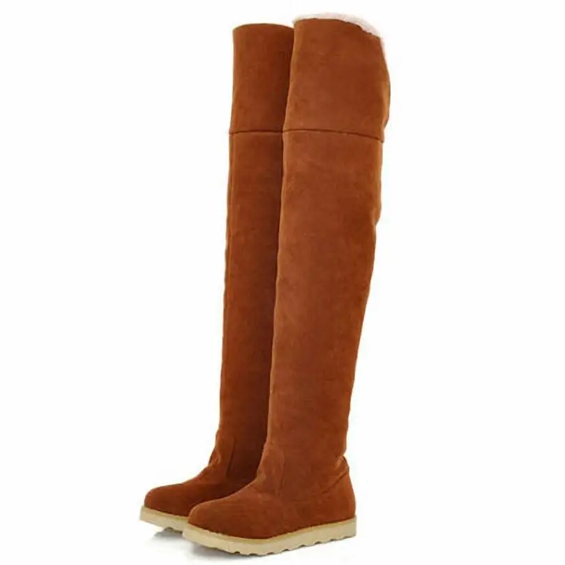 Женские сапоги выше колена ENMAYLA черные коричневые серые желтые на плоской