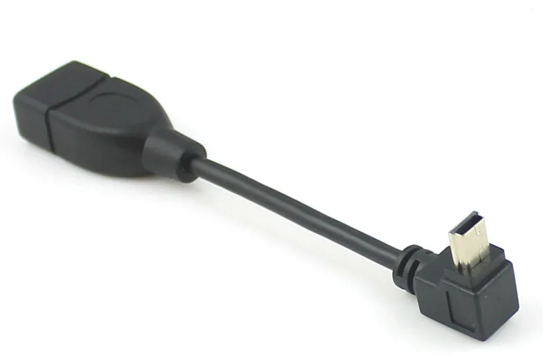 10 шт. 90 градусов вверх Угол Мини B 5Pin 5P папа USB2.0 USB 2 0 Женский хост OTG кабель для