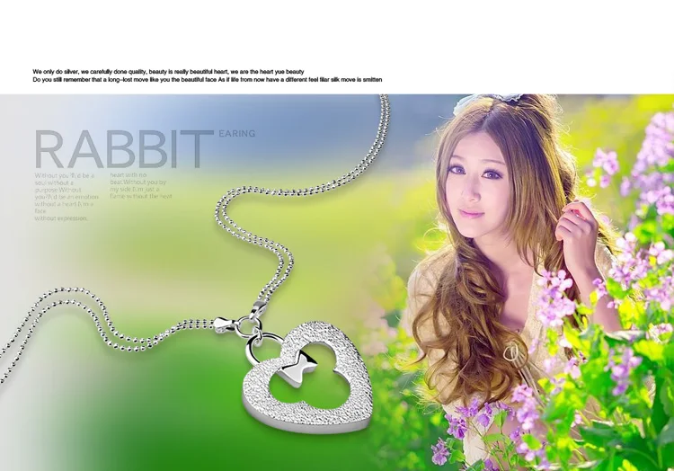 Горячая продажа Посеребренная сердечная подвеска Микки мауз серебряного цвета