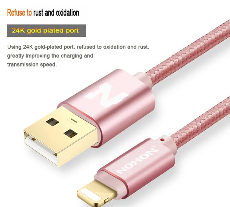 NOHON USB кабель для Apple iPhone 8X7 6 6S Plus 5 5S 5C SE iOS 10 9 8 iPad iPod Быстрая Зарядка Кабели Синхронизация данных