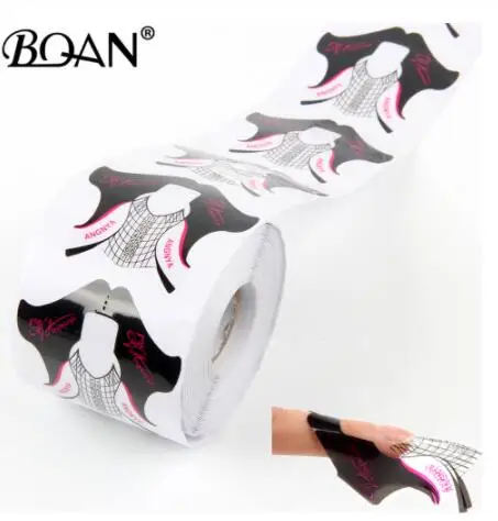 Черный BQAN 300 шт./компл. форма ногтей руководство гель для ногтей формы для наращивания ногтей Инструменты для укладки волос Curl формы для ухода за ногтями DIY инструмент - Цвет: Черный