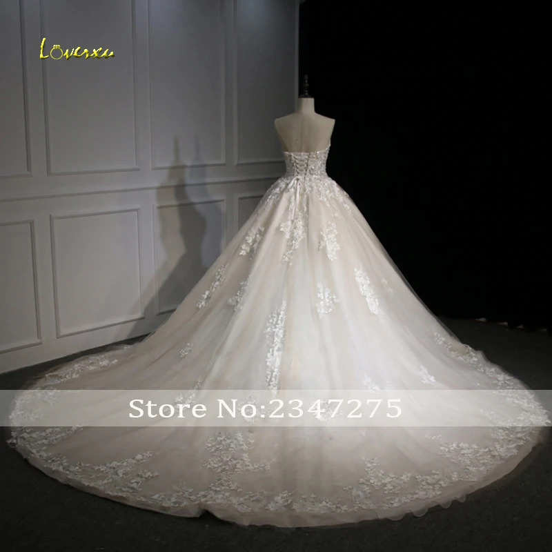 Loverxu Vestido De Noiva Милая Свадебные и Бальные платья 2018 кисейные аппликации цветной