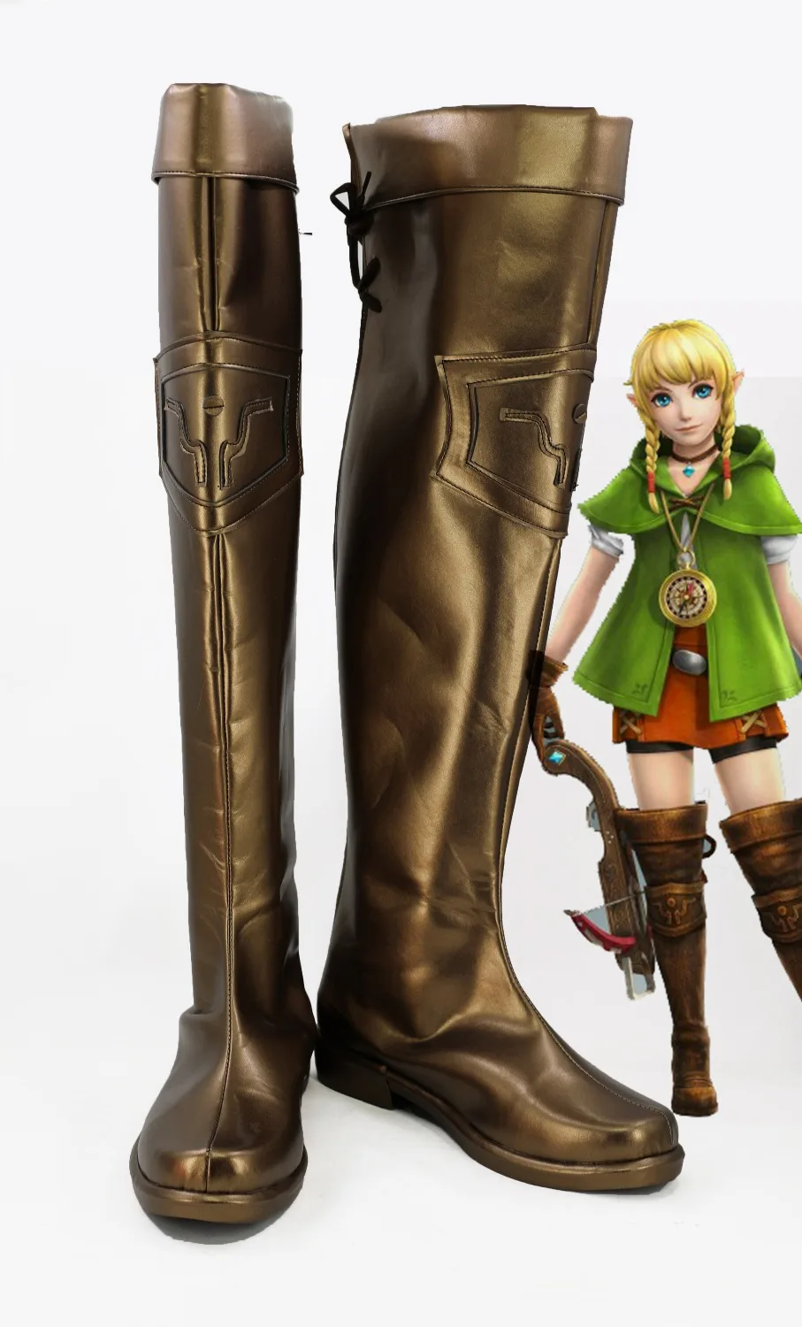 

Link Cosplay Shoes Adult Women Wrinkle Cosplay Boots Halloween Cosplay