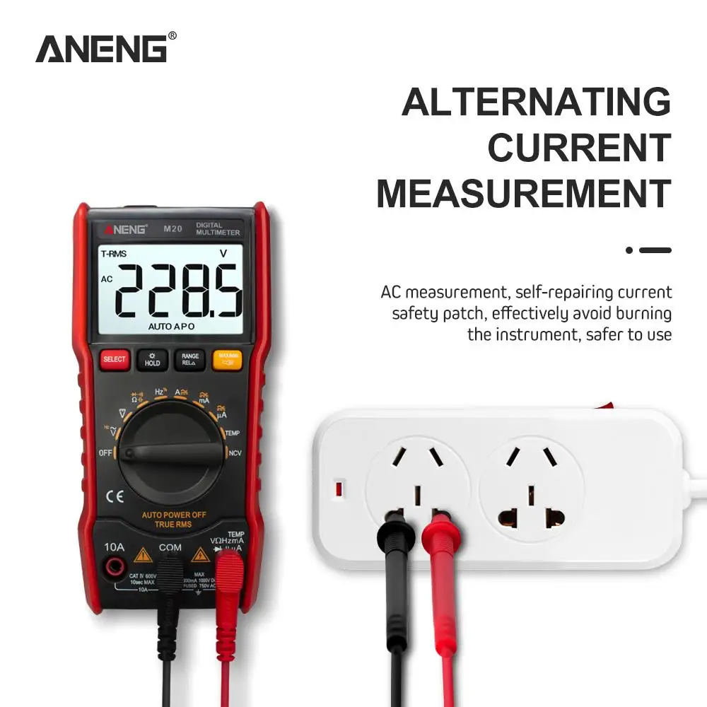 Цифровой мультиметр M20 True RMS автоматический диапазон 6000 отсчетов с подсветкой