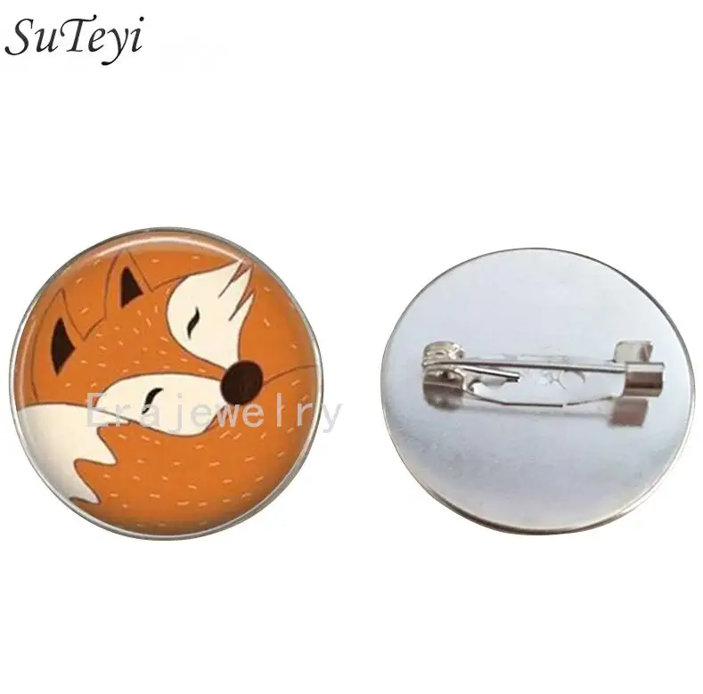 silver SUTEYI, классический стиль, винтажная Лисичка, брошь на булавке, ювелирное изделие, стекло, лесное создание, акварельные броши, животное, художественное изображение, ювелирное изделие - Окраска металла: silver