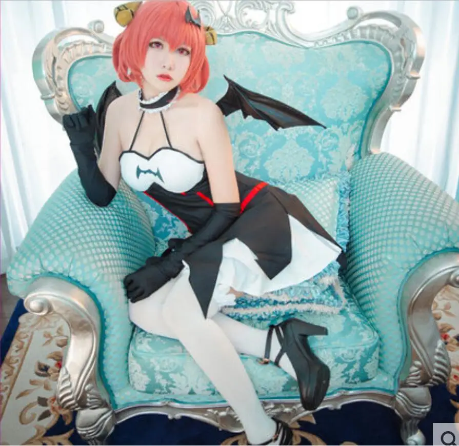 

Anime Gabriel DropOut COSPLAY Kurumizawa Satanichia McDowell COS Halloween Party Cosplay Devil Dress Free shipping