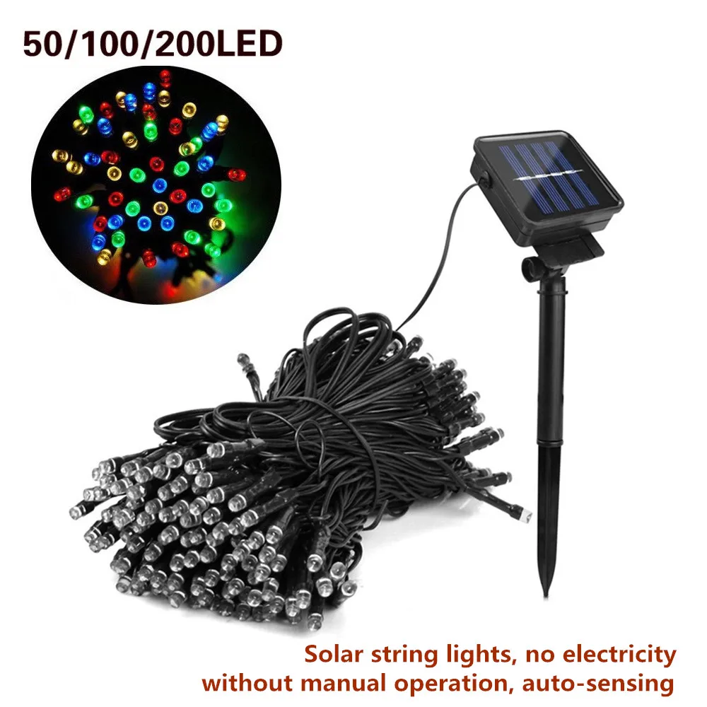 Светодиодная гирлянда на солнечных батареях для улицы RGB Сказочный Солнечный