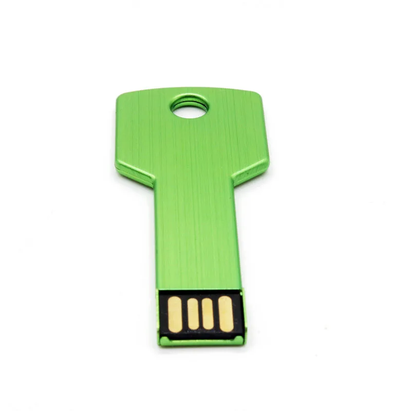 Green JASTER USB флеш-накопитель с логотипом на заказ, 4 ГБ, 8 ГБ, 16 ГБ, 32 ГБ, 64 ГБ, металлический флеш-накопитель, карта памяти, форма ключа - Цвет: Green
