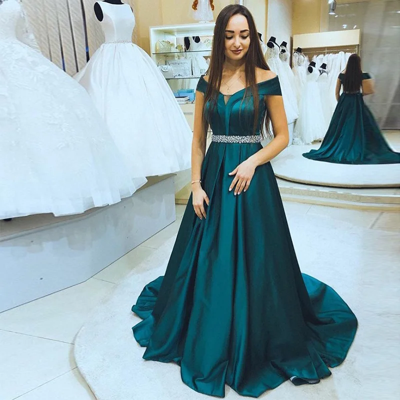 Выпускные платья с открытыми плечами ТРАПЕЦИЕВИДНОЕ ПЛАТЬЕ вырезом лодочкой