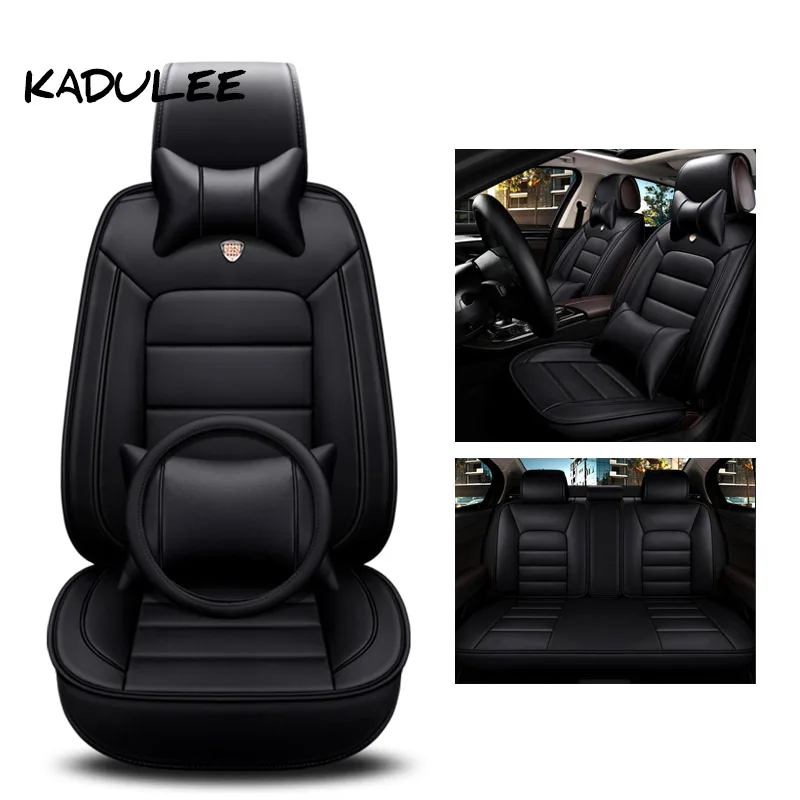 KADULEE Роскошный кожаный чехол для автокресла acura mdx rdx zdx jaguar f-pace xf xj xjl x351 2009 2008 2007 2006 автомобильные аксессуары - Название цвета: black VTI