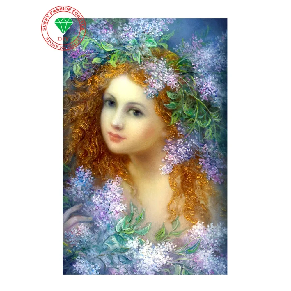 5D DIY Алмазная картина Цветочная фея 3D вышивка крестиком Модульная мозаика