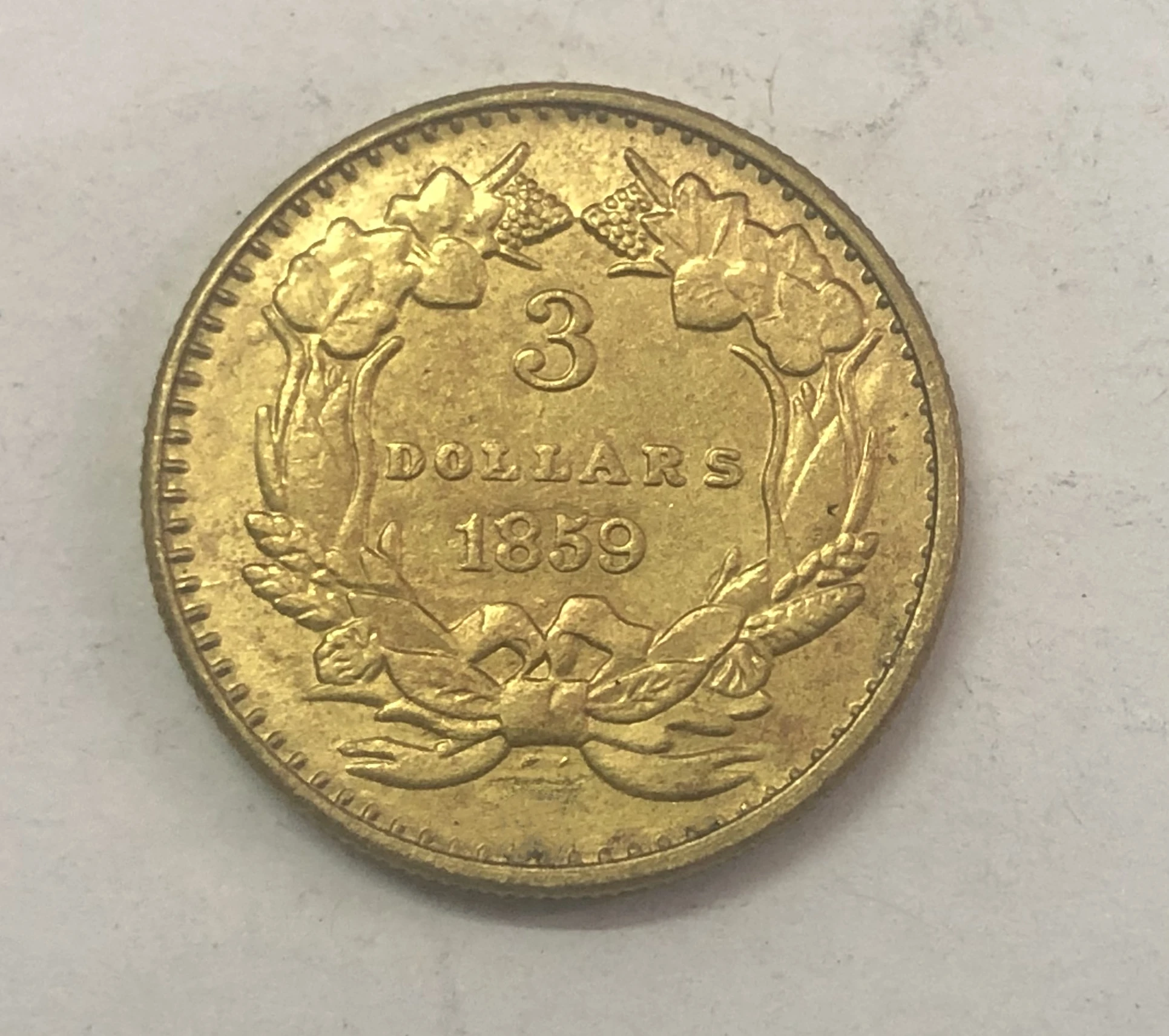 (1857 1858 1859) United States $3 Three Dollar | Дом и сад