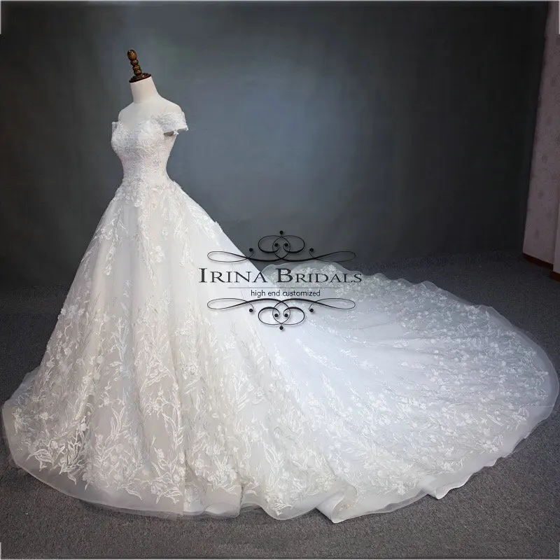 bruidsjurken Off Shoulder Lace Applique Luxury Wedding Dress | Свадьбы и торжества