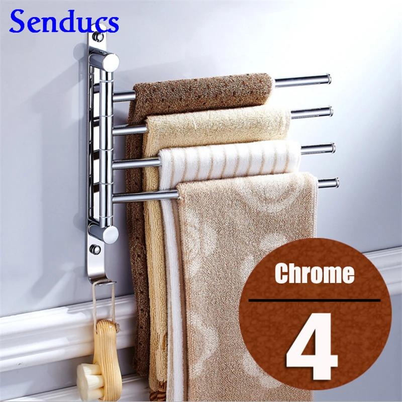 Senducs хромированное полотенце для ванной комнаты модное домашнее черный