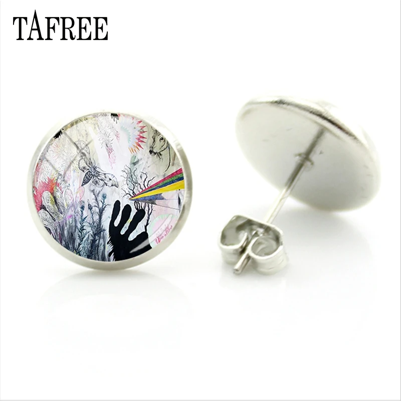 Серьги-гвоздики TAFREE 3D с абстрактной природной живописью модные популярные