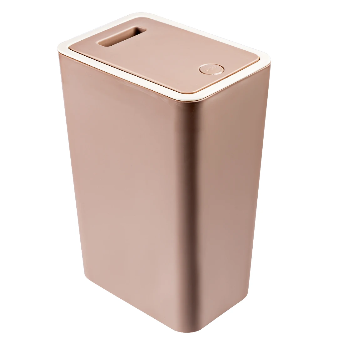 12L Pressing Type Trash Can Household Garbage Can with Lid for Home Office- Coffee