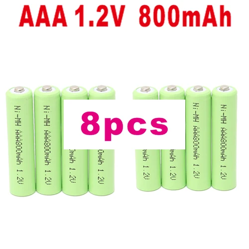 8 pcs AAA аккумуляторная батарея AAA 1,2 V батареи 800mah Ni-MH батареи перезаряжаемые батареи для дистанционного управления игрушки(4 шт-40 шт - Цвет: 8 pcs